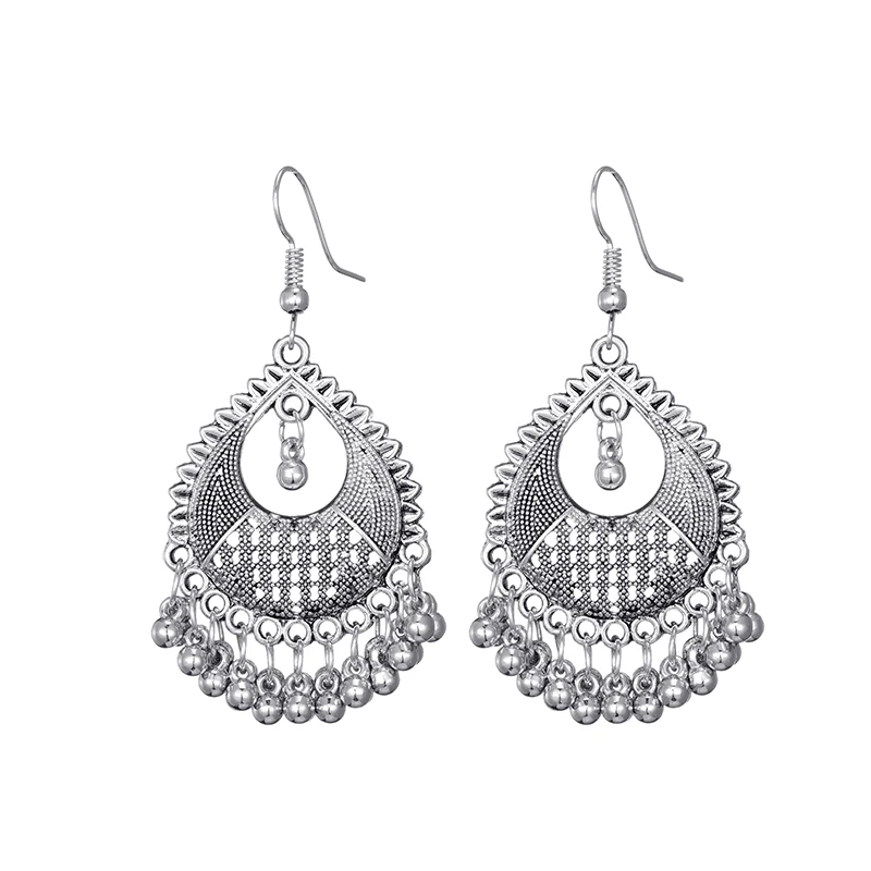 Vintage Drop Dangle Earrings for Women Fashion Jewelry boucle d’oreille Handmade Beads Hollow Ethnic Indian Earrings Brincos