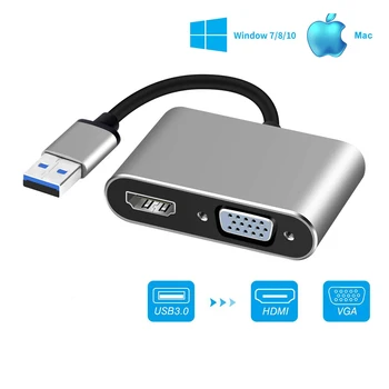 USB 3.0 To Vga Hdmi Adapter 4K HD 1080P Video Converter Adapter For Laptop HDTV Projectors Monitors Macbook Windows7/8/10
USB 3.0 To Vga Hdmi Adapter 4K HD 1080P Video Converter Adapter For Laptop HDTV Projectors Monitors Macbook Windows7/8/10