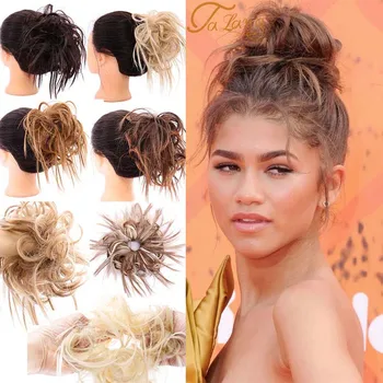 TALANG Synthetic chignon Hair Bun Donut Chignon Elastic band Messy Scrunchies Wrap For Ponytail hair extension For Women
