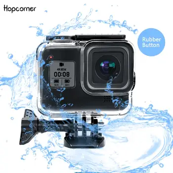 

Hopcorner 60m Waterproof Housing Case for GoPro Hero 8 Bracket Accessories Underwater Diving Snorkeling with Rubber Button