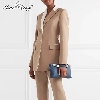 MIAOQING Elegant solid color blazer for women long sleeves long sleeves contrast color plus-size blazer for women fall 2019 
MIAOQING Elegant solid color blazer for women long sleeves long sleeves contrast color plus-size blazer for women fall 2019