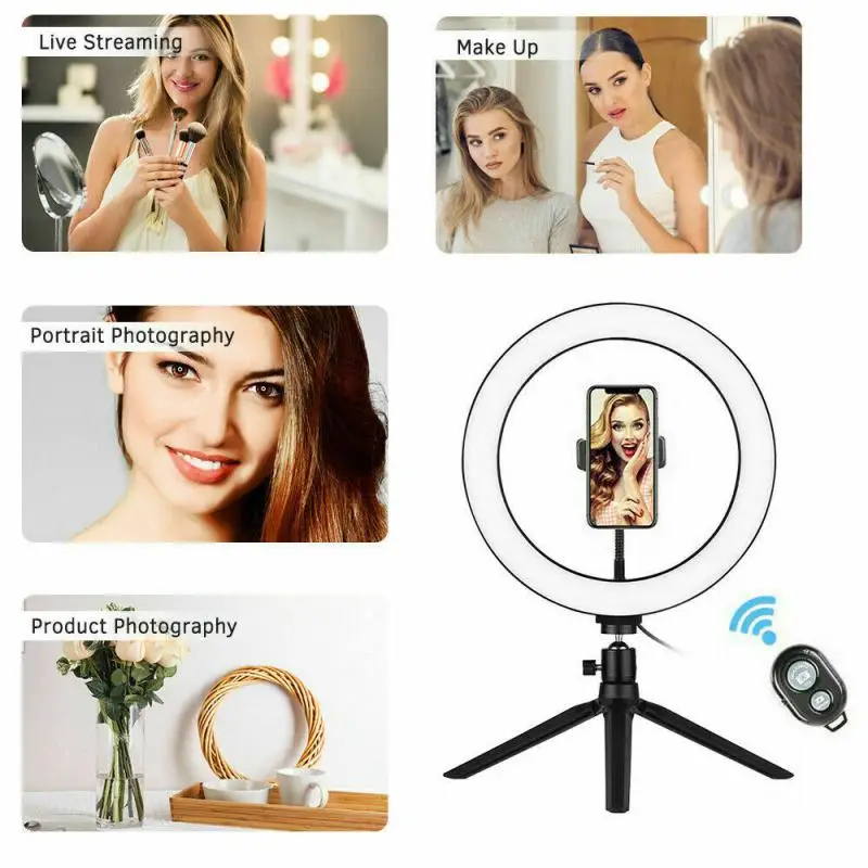 10 Inch / 26cm LED Ring Light Live Fill Light Bluetooth Remote Control Selfie Fill Light Mobile Phone Bracket Live Fill Light
10 Inch / 26cm LED Ring Light Live Fill Light Bluetooth Remote Control Selfie Fill Light Mobile Phone Bracket Live Fill Light