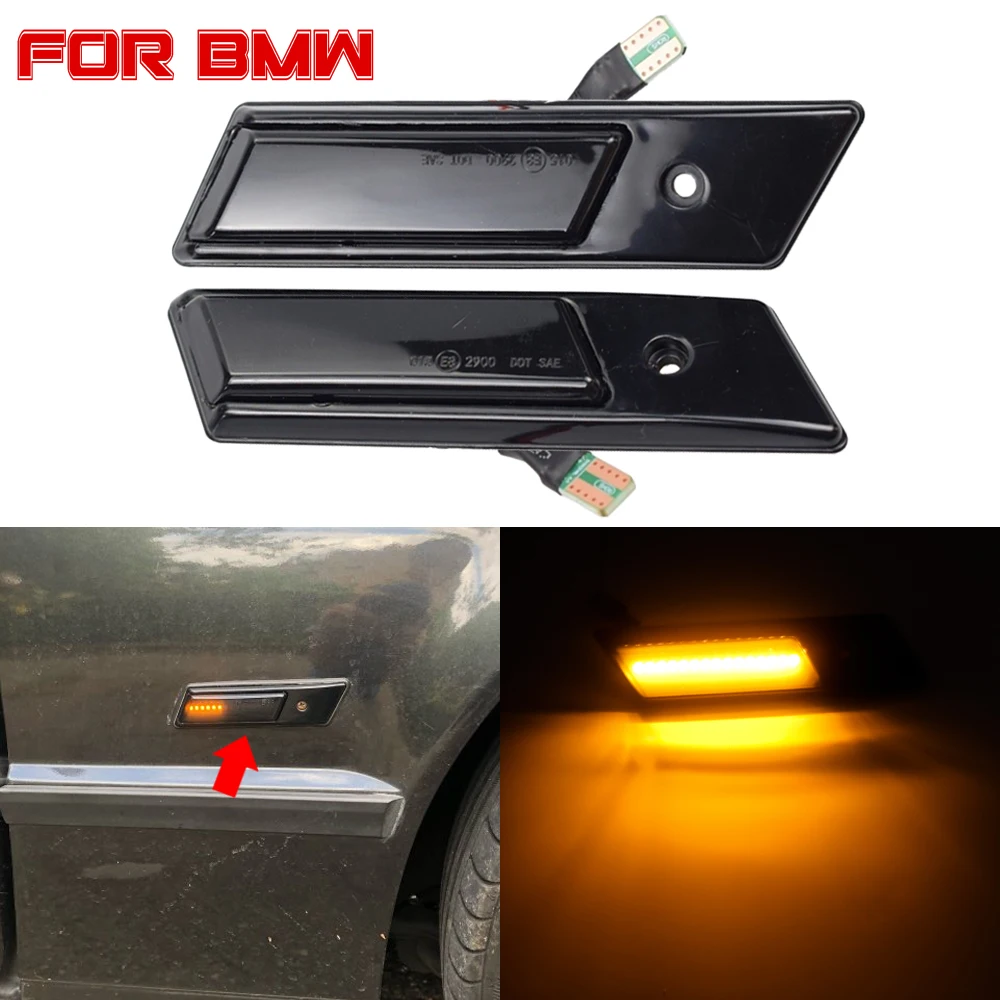 Side Marker Flowing Lights Smoked Lens Turn Signal Light Side Indicator Dynamic Led For BMW 3 5 7 Series E32 E34 E36 1990-1996
Side Marker Flowing Lights Smoked Lens Turn Signal Light Side Indicator Dynamic Led For BMW 3 5 7 Series E32 E34 E36 1990-1996