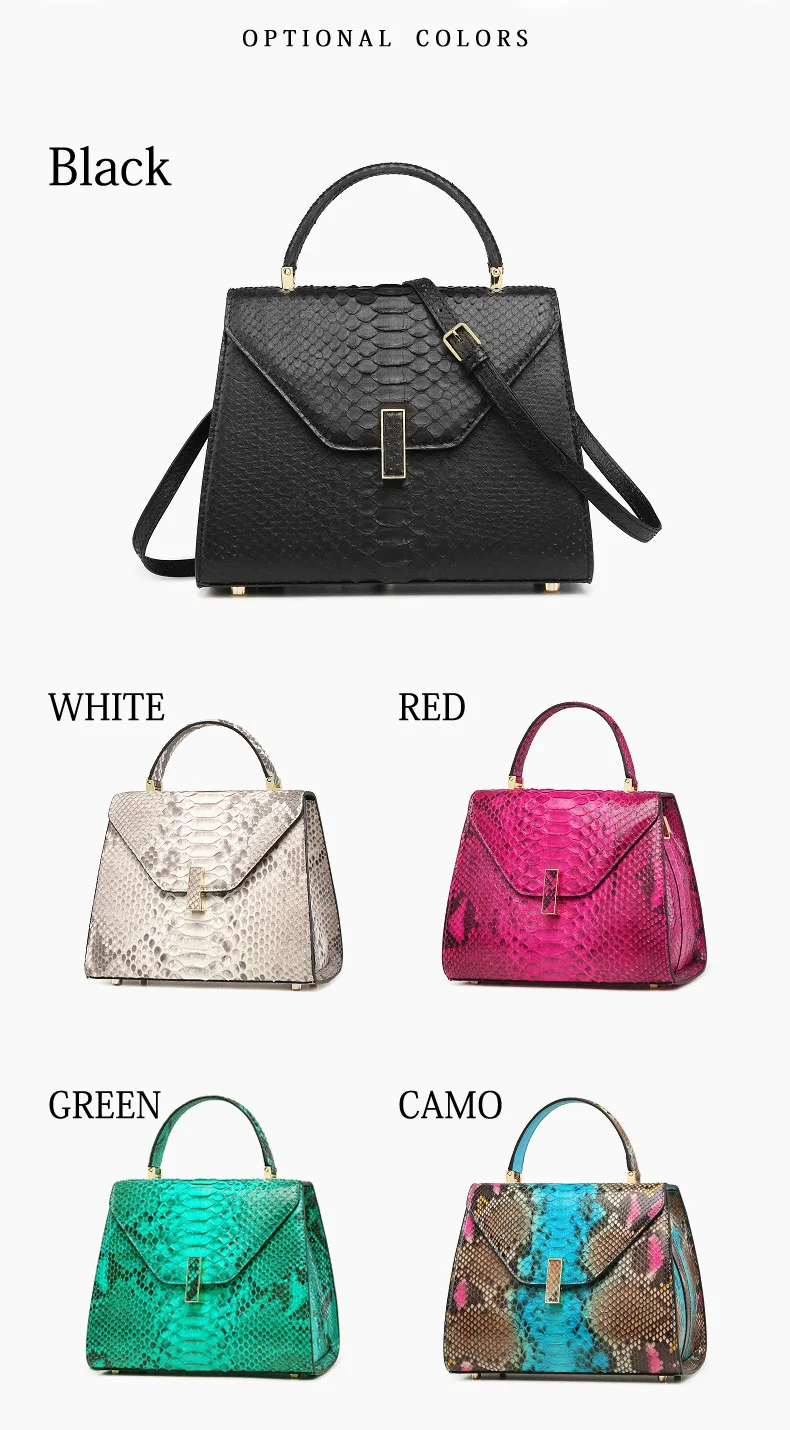McParko Luxury Snake Skin Shoulder Bags Women Handbag Genuine Leather Python Handbags Ladies Bags Fashion Black White Hand Bag McParko Luxury Snake Skin Shoulder Bags Women Handbag Genuine Leather Python Handbags Ladies Bags Fashion Black White Hand Bag