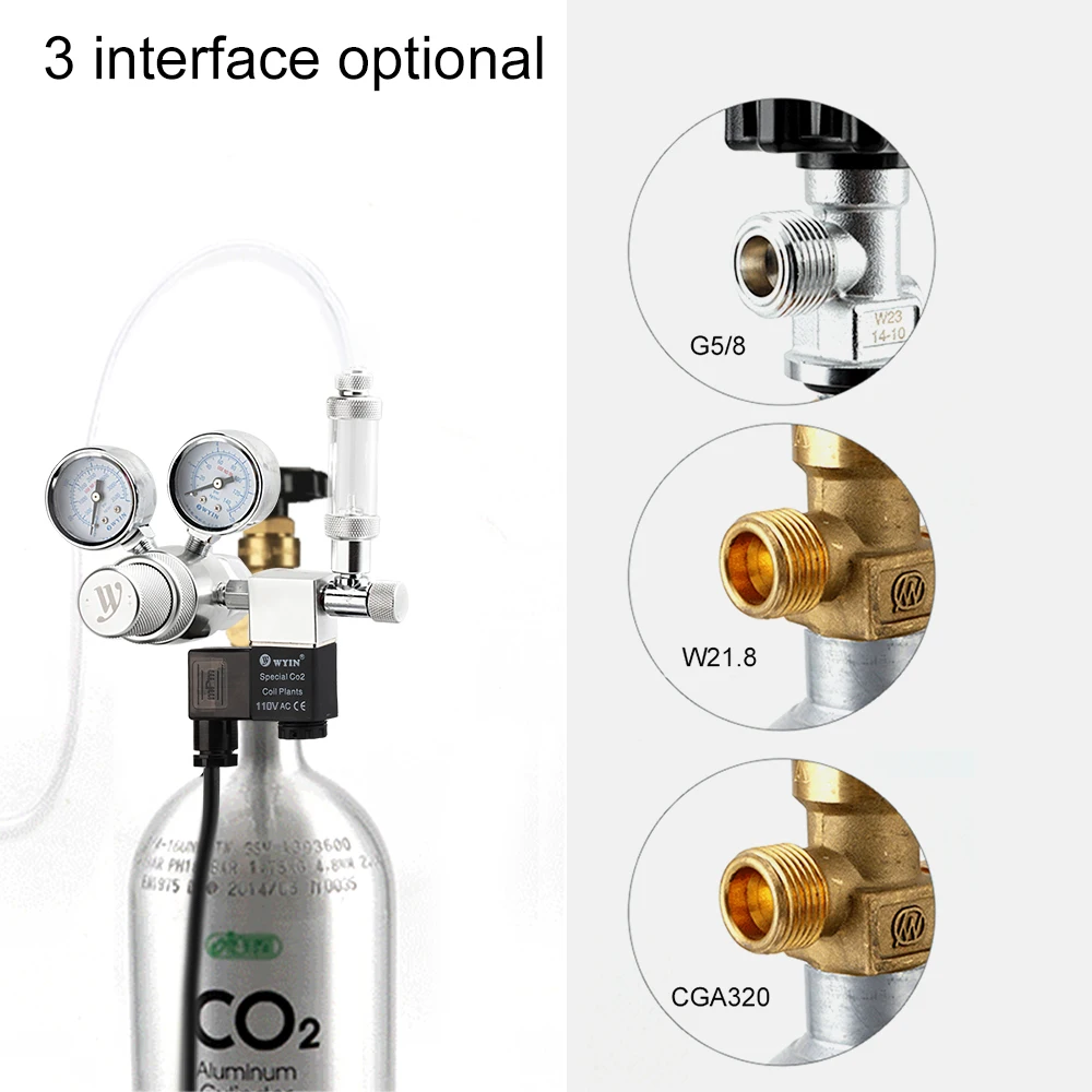 Aquarium CO2 Regulator CO2 Pressure Regulator with Bubble Counter & Check Valve for CO2 Aluminun Cylinder
Aquarium CO2 Regulator CO2 Pressure Regulator with Bubble Counter & Check Valve for CO2 Aluminun Cylinder