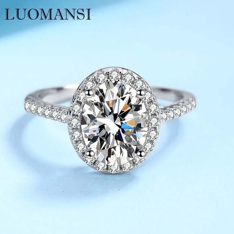 Luomamsi 5*7MM 1CT 2CT Egg-shaped Moissanite Ring With GRA Certificate Super Flash Wedding Party Woman Gift
Luomamsi 5*7MM 1CT 2CT Egg-shaped Moissanite Ring With GRA Certificate Super Flash Wedding Party Woman Gift