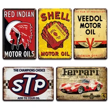 Indiano power-lubrificante motor óleos sinal de metal carro vintage bp ngk pino-up menina cartaz da placa de lata sinais retro garagem homem caverna decoração de casa(China)