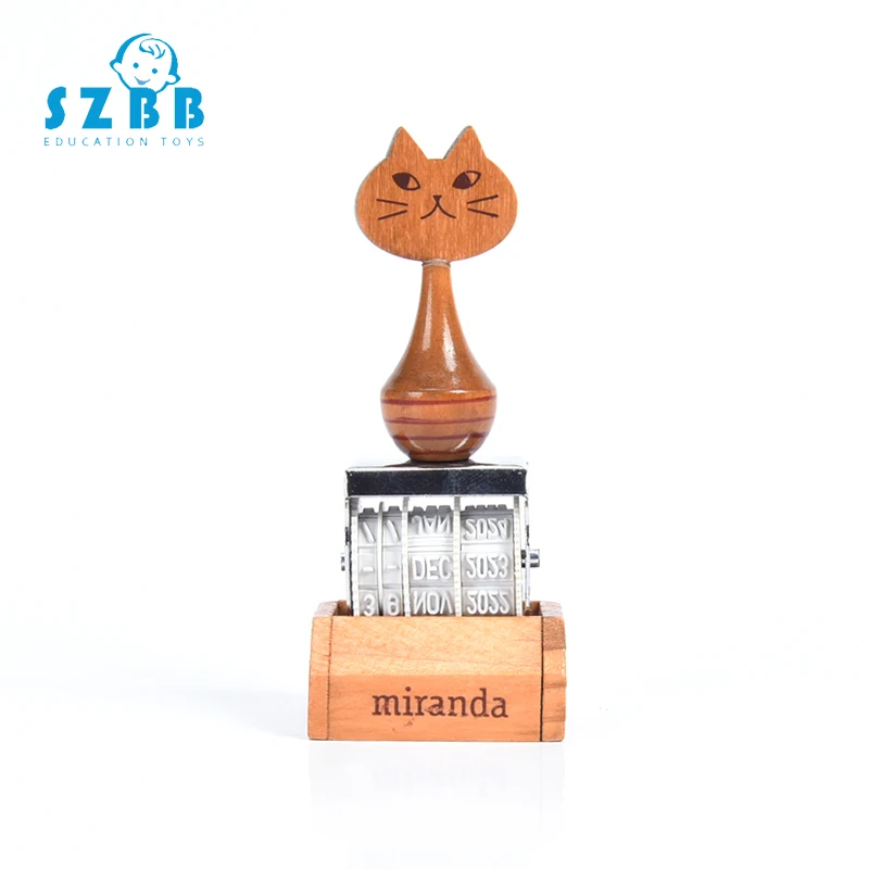 

SZ STEAM 1pcs Miranda Cat Retro Style Date Digital Seal Diy Roller Knob Seal Diary Cane Seal 2 Options Office Stationery Stamp