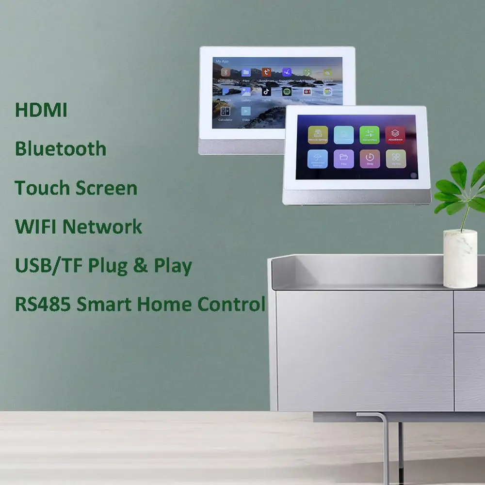 Support 5G WIFI Bluetooth In Wall Amplifier Android 8.1 Smart Home Power Audio Music System 7" HD Display Player Connect To TV
Support 5G WIFI Bluetooth In Wall Amplifier Android 8.1 Smart Home Power Audio Music System 7" HD Display Player Connect To TV