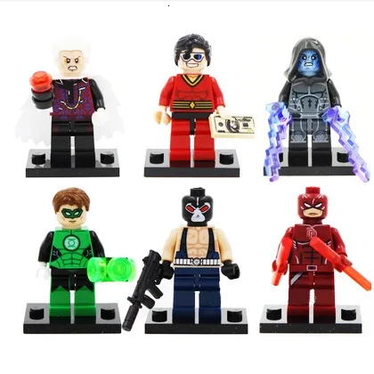 6pcs/lot Super Hero Electro Figures Green Lantern Daredevil Bane Building Blocks Toys Kids Gits
6pcs/lot Super Hero Electro Figures Green Lantern Daredevil Bane Building Blocks Toys Kids Gits