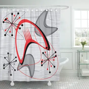 Gray Mid Century Modern 1950 Vintage Retro Atomic Pattern Shower Curtain Waterproof Polyester Fabric 72 x 72 Inches with Hooks
Gray Mid Century Modern 1950 Vintage Retro Atomic Pattern Shower Curtain Waterproof Polyester Fabric 72 x 72 Inches with Hooks