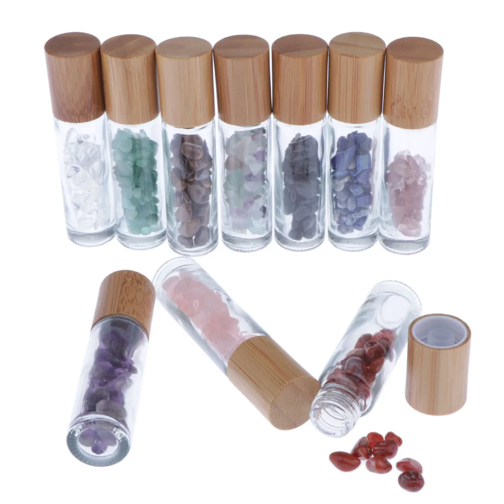 10pcs Empty Clear 10ML Glass Essential Oil Roller Ball Bottle Bamboo Lids 10pcs Empty Clear 10ML Glass Essential Oil Roller Ball Bottle Bamboo Lids
