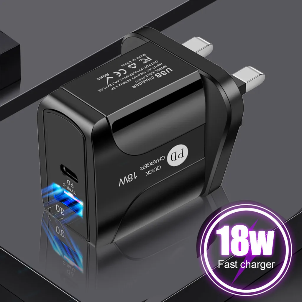 OuhaobinUK Plug Fast Wall Chargers QC 3.0 Quick Charger 18W USB PD Plug Two Power Ports Travel Charger For iPhone Samsung Xiaomi
OuhaobinUK Plug Fast Wall Chargers QC 3.0 Quick Charger 18W USB PD Plug Two Power Ports Travel Charger For iPhone Samsung Xiaomi