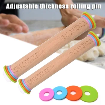 Professional Kitchen Rolling Pin Non Stick Roller with Removable Thickness Measuring Rings Adjustable Size Guides Roll HKS 
Professional Kitchen Rolling Pin Non Stick Roller with Removable Thickness Measuring Rings Adjustable Size Guides Roll HKS