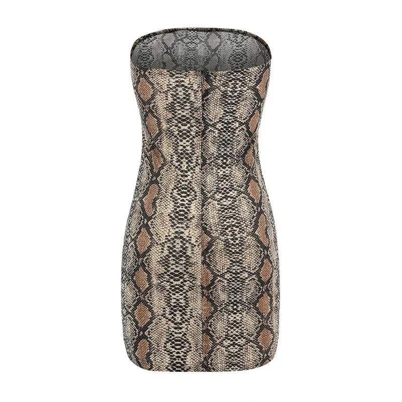 Ladies Dresses Women Solid Color Sexy Summer Python Snake Stripe Slim Tube Dress
Ladies Dresses Women Solid Color Sexy Summer Python Snake Stripe Slim Tube Dress