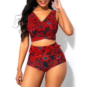 2019 Summer Swimwears Plus Size Two Piece Bikini Sets Low Cut Bathing Suit Floral Print Tankini Plus Size Women Ruffle Swimsuits
2019 Summer Swimwears Plus Size Two Piece Bikini Sets Low Cut Bathing Suit Floral Print Tankini Plus Size Women Ruffle Swimsuits