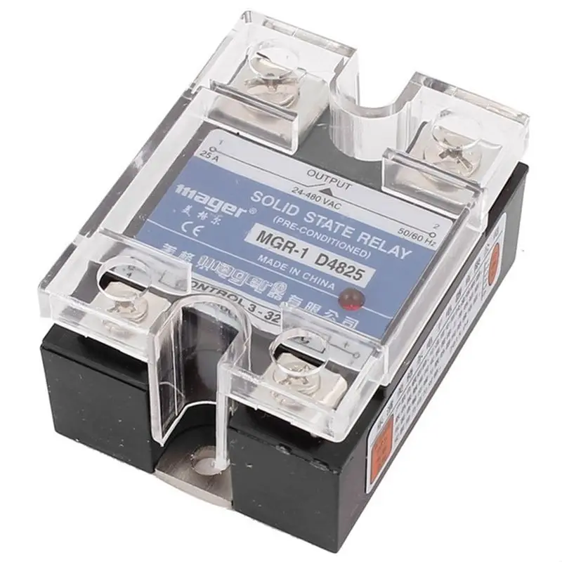 SSR 25A 3-32V DC To 24-480V AC Single Phase Solid State Relay DC Control AC MGR-1 D4825 Load Voltage
SSR 25A 3-32V DC To 24-480V AC Single Phase Solid State Relay DC Control AC MGR-1 D4825 Load Voltage