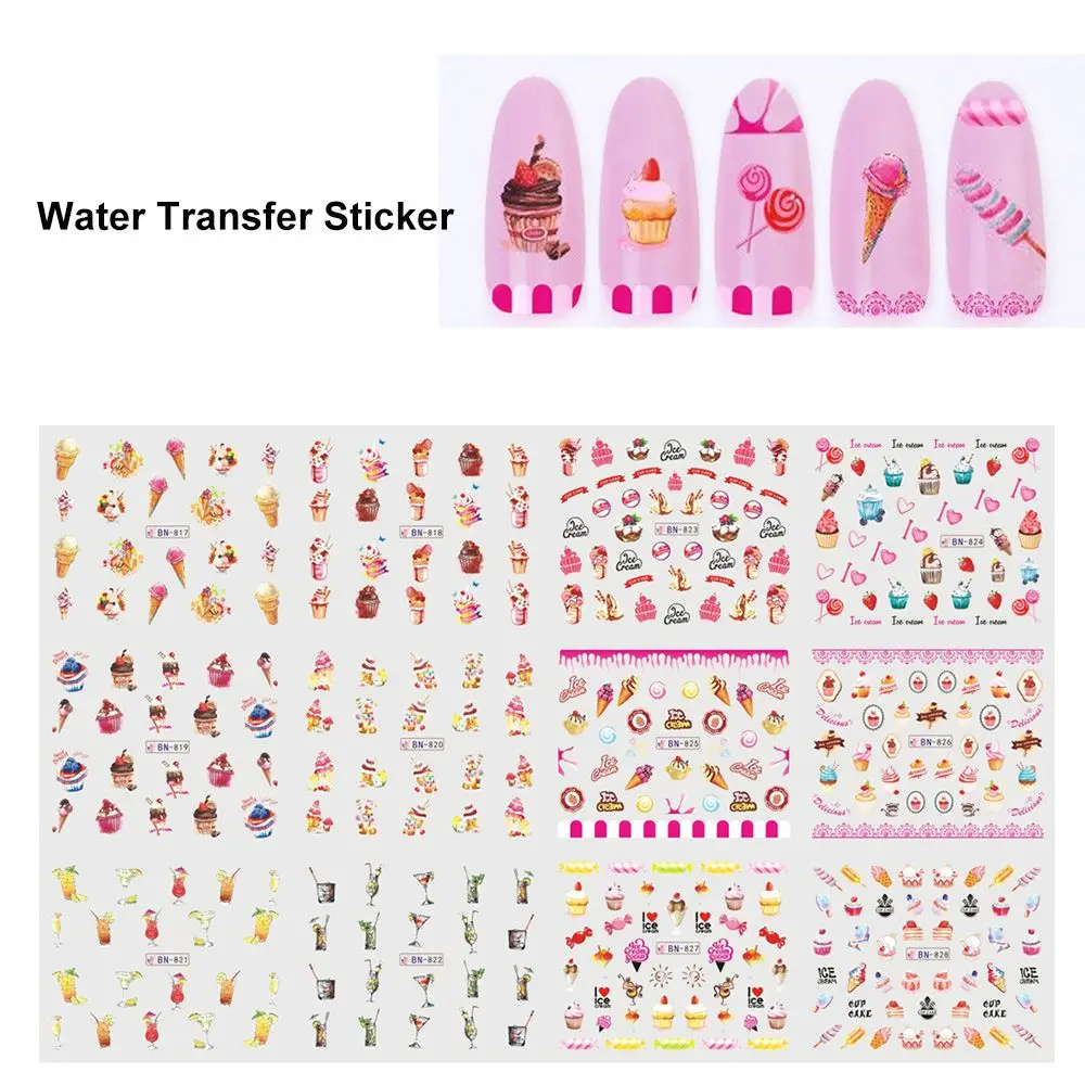 12 Designs Nail Water Transfer Stickers Set Cake Ice Cream Design Decal For Nails Art Decor Slider Foils
12 Designs Nail Water Transfer Stickers Set Cake Ice Cream Design Decal For Nails Art Decor Slider Foils