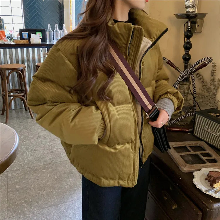EAD Korean version of the loose coat corduroy cotton clothing female stand collar 2019 winter new casual cotton coat
EAD Korean version of the loose coat corduroy cotton clothing female stand collar 2019 winter new casual cotton coat