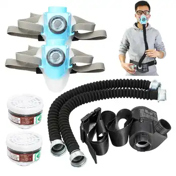 2pcs Respirator-System-Device Gas Electric Constant Flow Air Supplied Fed Respirator Half Face Gas Mask Pump 2 Pipe Respirator 
2pcs Respirator-System-Device Gas Electric Constant Flow Air Supplied Fed Respirator Half Face Gas Mask Pump 2 Pipe Respirator