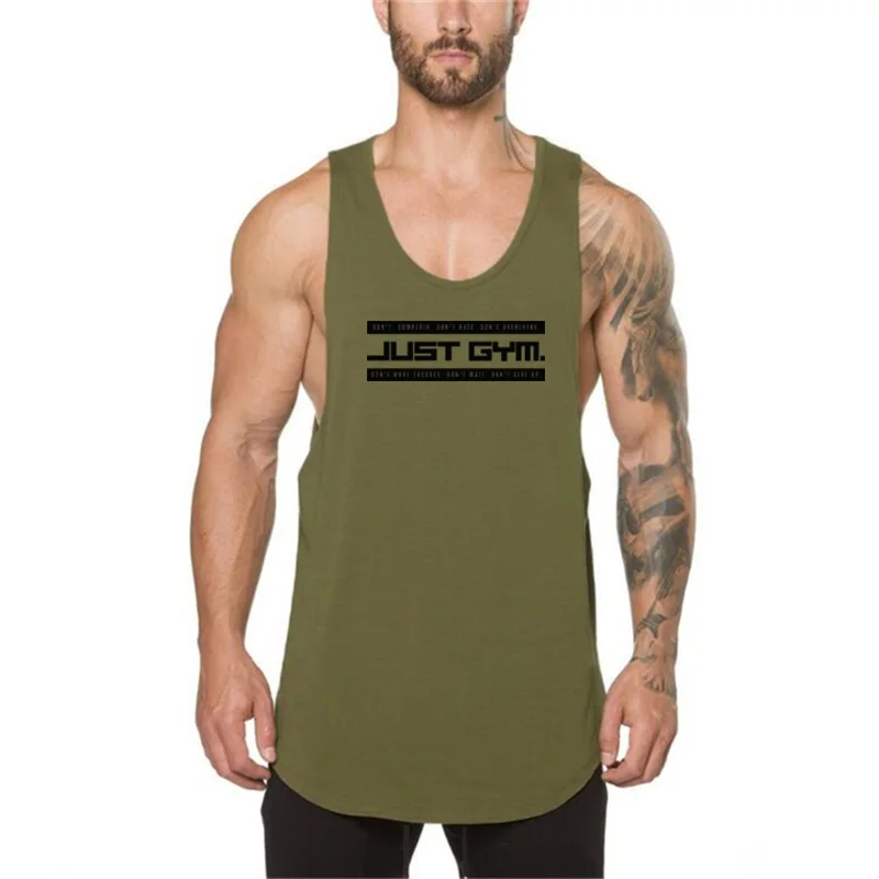 

Muscle Guys Casual Workout Gyms Clothing Singlet Vest Canotte Bodybuilding Stringer Tank Top Men Fitness Sleeveless Shirt