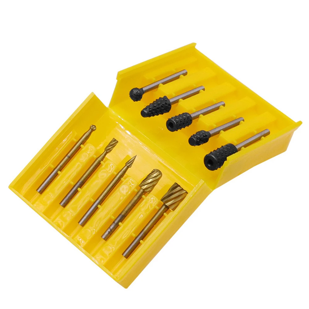 10pcs Set HSS Routing Milling Rotary File Cutter Plastic Resin Wood Carved Knife Cutter Tools Accessories with Storage Box
10pcs Set HSS Routing Milling Rotary File Cutter Plastic Resin Wood Carved Knife Cutter Tools Accessories with Storage Box