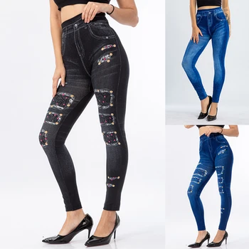 Women's Imitation Jeans Women Denim Print Leggings Pants Stretchable Slim Fitness Leggings Denim Jeans Fashion Slim Leggings
Women's Imitation Jeans Women Denim Print Leggings Pants Stretchable Slim Fitness Leggings Denim Jeans Fashion Slim Leggings