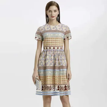 2020 Runway Fashion Spring Summer Dress Women's Geometric Embroidery Mesh High Quality Vintage Mini Elegant Dress
2020 Runway Fashion Spring Summer Dress Women's Geometric Embroidery Mesh High Quality Vintage Mini Elegant Dress