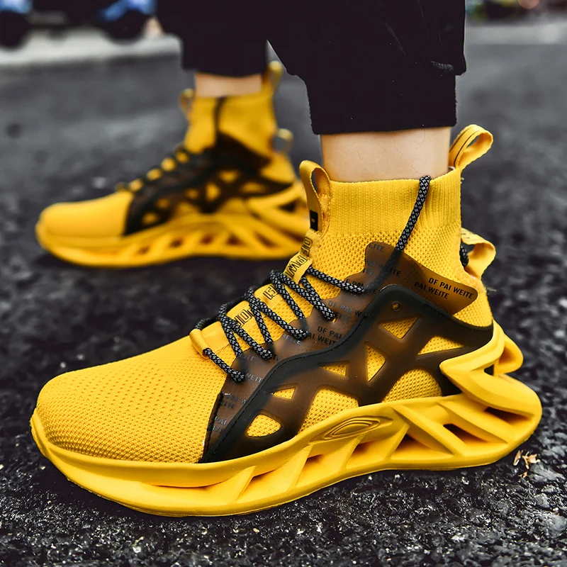 Trendy Mesh Men Sneakers Breathable Running Shoes High Top Fluorescent Sport Shoes Outdoor Cushion Walking Jogging Athletic Shoe 
Trendy Mesh Men Sneakers Breathable Running Shoes High Top Fluorescent Sport Shoes Outdoor Cushion Walking Jogging Athletic Shoe