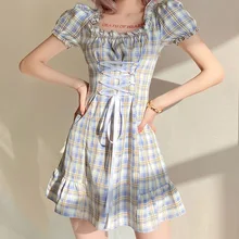 Fashion Elegant Lace-up Mini Dress Summer Party Birthday Holiday Cute Sexy One-line Collar Check Slim Fit Lace-up Ruffle Dress
Fashion Elegant Lace-up Mini Dress Summer Party Birthday Holiday Cute Sexy One-line Collar Check Slim Fit Lace-up Ruffle Dress