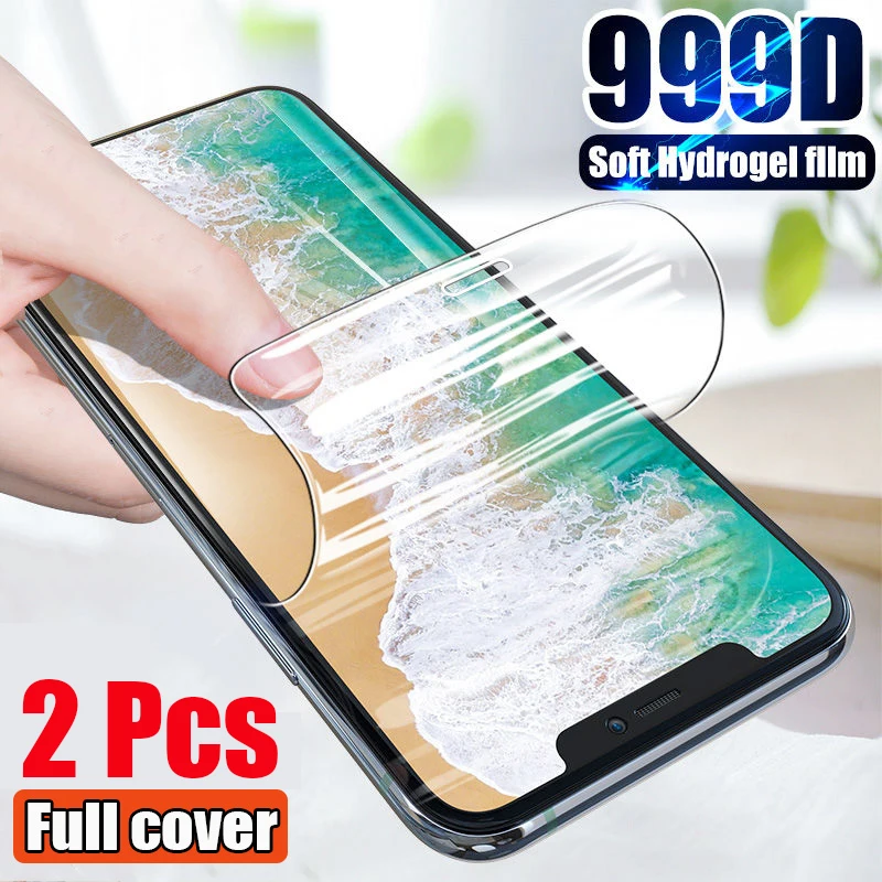 2Pcs Hydrogel Film For iPhone 13 12 11 Pro Max SE 2020 Full Screen Protector XR 7 8 Plus X XS Soft Not Glass | Мобильные телефоны и