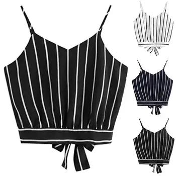 Fashion Women Stripe V Neck Sleeveless Lace Up Vest Spaghetti Strappy Crop Top
Fashion Women Stripe V Neck Sleeveless Lace Up Vest Spaghetti Strappy Crop Top