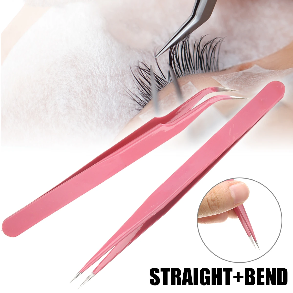 Mayitr 2pcs Fashion Pink Stainless Steel Eyelash Extension Straight+ bend Optional Tweezers Professional Eye Lashes Tweezers
Mayitr 2pcs Fashion Pink Stainless Steel Eyelash Extension Straight+ bend Optional Tweezers Professional Eye Lashes Tweezers