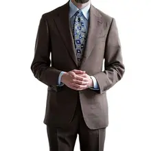 Brown Plaid Notch Lapel Single Breasted Slim Fit Men Suits Wedding Customize British Style High Quality Formal Business Wear 
Brown Plaid Notch Lapel Single Breasted Slim Fit Men Suits Wedding Customize British Style High Quality Formal Business Wear