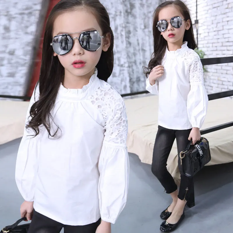 Fashion Girl Spring And Autumn Lace Stitching Long-sleeved Blouse Children's Head Solid Color Shirt
Fashion Girl Spring And Autumn Lace Stitching Long-sleeved Blouse Children's Head Solid Color Shirt