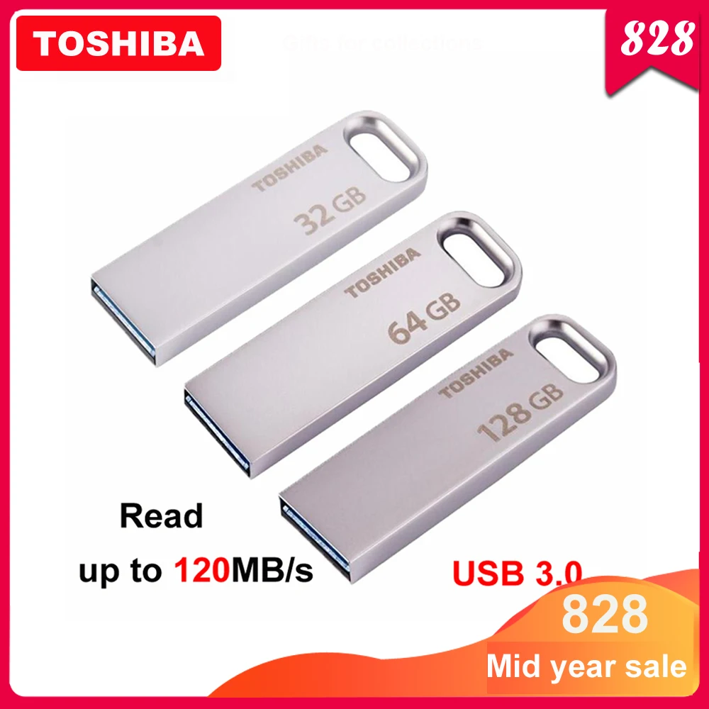 

100% Original TOSHIBA U363 Metal USB Flash Drive 32GB Pen Drive 64GB 128GB USB3.0 Flash Drive Usb Stick Waterproof Pendrive