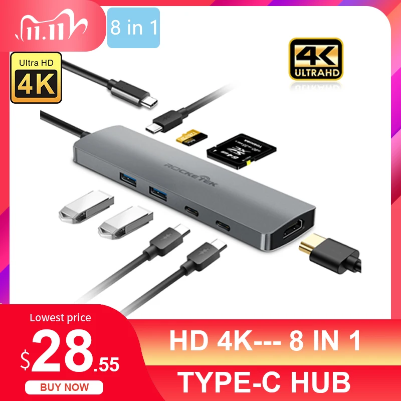USB C HUB Type-C to 4K HDMI USB 3.0 HUB Dock for MacBook Pro Accessories USB-C Type C 3.1 Splitter USB C HUB
USB C HUB Type-C to 4K HDMI USB 3.0 HUB Dock for MacBook Pro Accessories USB-C Type C 3.1 Splitter USB C HUB