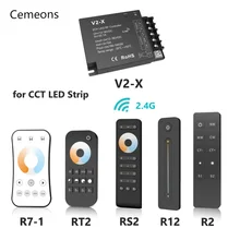 V2-X CCT LED Controller DC 12V 24V 4CH 30A PWM 2.4G RF Wireless Remote Knob Control for WW CW Dual Color LED Strip Light Dimmer
V2-X CCT LED Controller DC 12V 24V 4CH 30A PWM 2.4G RF Wireless Remote Knob Control for WW CW Dual Color LED Strip Light Dimmer