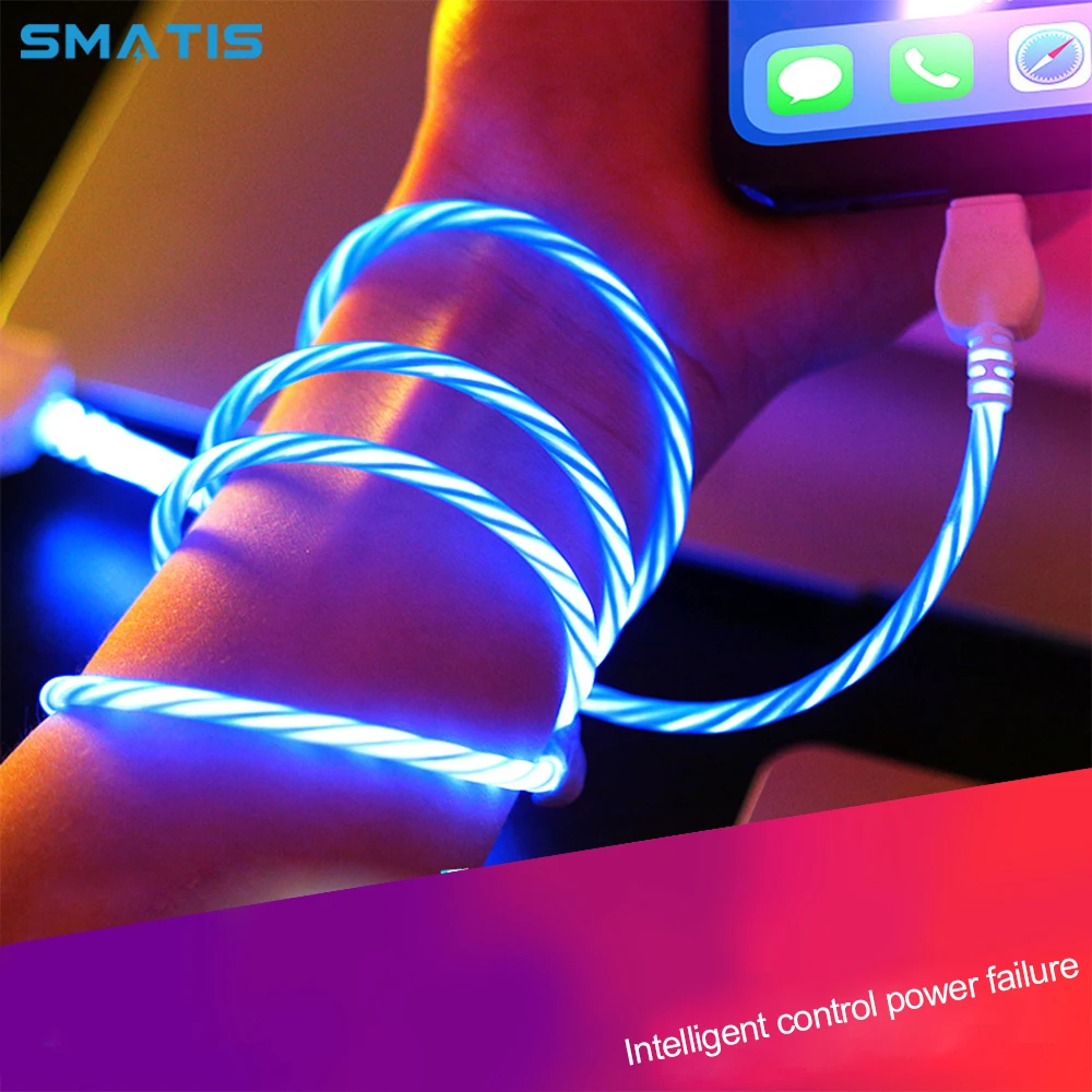 Streamer Data Line USB Cable for Type C Apple Android iPhone 2.4A Glow Nighttime Fast Wire Charge for Xiaomi mi9 Huawei Samsung
Streamer Data Line USB Cable for Type C Apple Android iPhone 2.4A Glow Nighttime Fast Wire Charge for Xiaomi mi9 Huawei Samsung