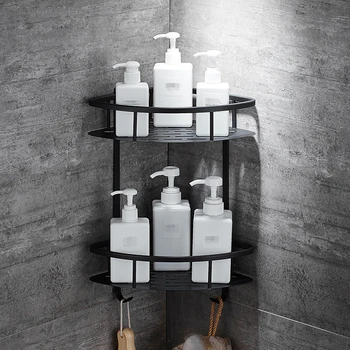 Wall Mounted Bathroom Black Trangle Shelves Aluminum Basket Storage Shower Caddy Shelf hair dryer holder etagere tipi repisa
Wall Mounted Bathroom Black Trangle Shelves Aluminum Basket Storage Shower Caddy Shelf hair dryer holder etagere tipi repisa