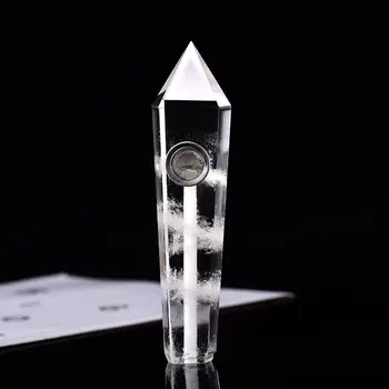 Natural crystal stone Clear Quartz smokey pipe healing quartz jewelry crystal point wand gemstone With 2pc Metal Filter + 1brush
Natural crystal stone Clear Quartz smokey pipe healing quartz jewelry crystal point wand gemstone With 2pc Metal Filter + 1brush