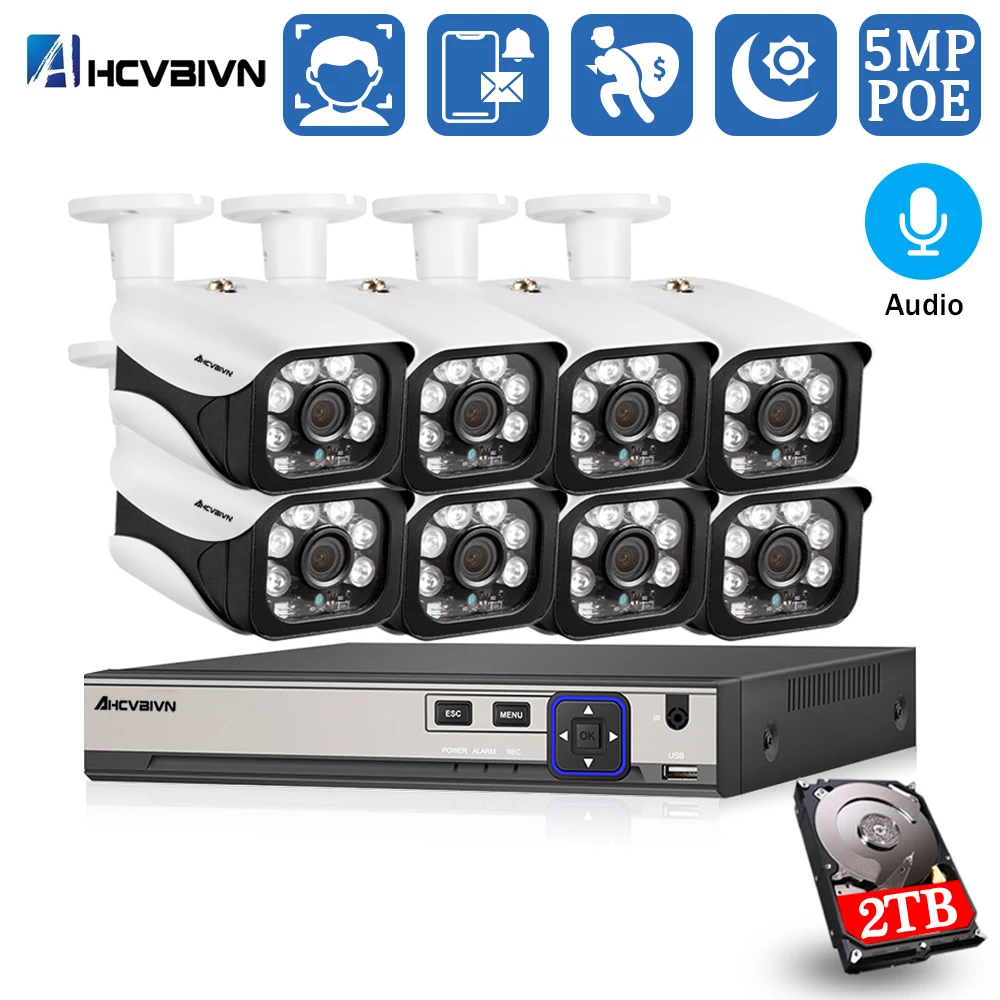 Face Detection Recognition 8CH 5MP Wireless NVR POE Security Camera System Outdoor CCTV Video Surveillance Video Recorder Kit
Face Detection Recognition 8CH 5MP Wireless NVR POE Security Camera System Outdoor CCTV Video Surveillance Video Recorder Kit