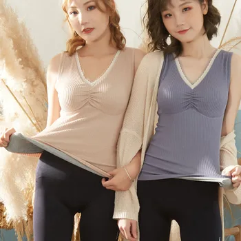 New Fashion Women Vest Warm Thick Underwear Bottoming Tank Top Stretch V Neck for Winter H66 
New Fashion Women Vest Warm Thick Underwear Bottoming Tank Top Stretch V Neck for Winter H66