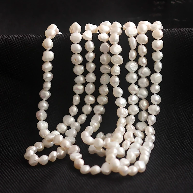 Baroque Natural Pearl Sweater Chain 7-8 White Wild Natural Shaped Pearl Long Necklace Multilayer Simple 180CM
Baroque Natural Pearl Sweater Chain 7-8 White Wild Natural Shaped Pearl Long Necklace Multilayer Simple 180CM