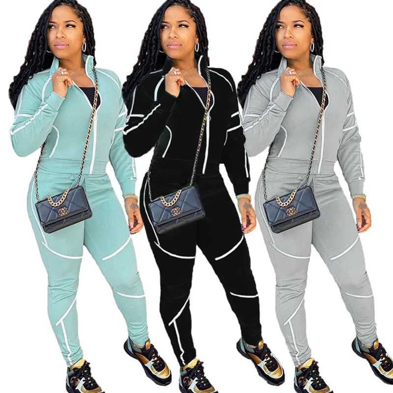 Echoine Striped Print Zipper Jacket Coat Two Piece Set Club Outfits Active Tracksuit Women Jogger Suit Black Casual Streetwear
Echoine Striped Print Zipper Jacket Coat Two Piece Set Club Outfits Active Tracksuit Women Jogger Suit Black Casual Streetwear