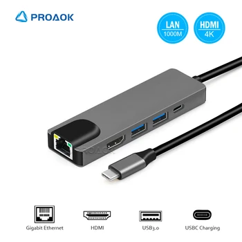 USB Type C to Gigabit Ethernet Hub For Macbook Pro Type-C to Multi USB 3.0 Hab 4K HDMI Adapter For Thuderbolt 3 PC Accessories
USB Type C to Gigabit Ethernet Hub For Macbook Pro Type-C to Multi USB 3.0 Hab 4K HDMI Adapter For Thuderbolt 3 PC Accessories