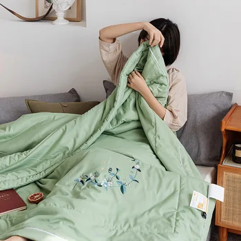 Washing Soybean Summer Mosquito Repellent Summer Quilt-Mint Airable Cover Gift Thin Blanket Quilted Qualified 
Washing Soybean Summer Mosquito Repellent Summer Quilt-Mint Airable Cover Gift Thin Blanket Quilted Qualified