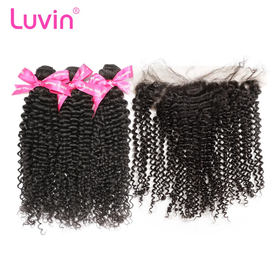 Luvin OneCut Hair Kinky Curly Virgin Hair Bundles 3 Bundles With Frontal Closure Brazilian Hair Weave Human Hair Extensions
Luvin OneCut Hair Kinky Curly Virgin Hair Bundles 3 Bundles With Frontal Closure Brazilian Hair Weave Human Hair Extensions
