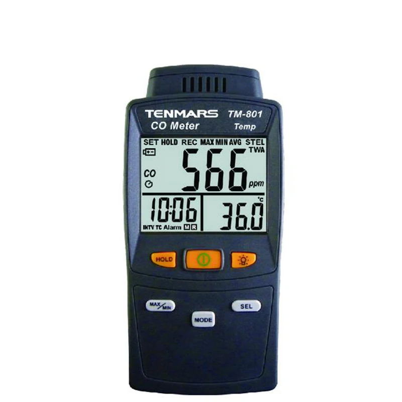 TENMARS TM-801 CO Meter Use For Measuring the CO Levels to 1000ppm.Temperature Range: -20~50 ºC (-4~122 ºF).
TENMARS TM-801 CO Meter Use For Measuring the CO Levels to 1000ppm.Temperature Range: -20~50 ºC (-4~122 ºF).