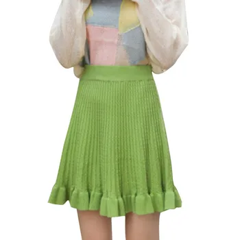 Women sweater skirt Winter female ruffle midi pleated skirts maxi knitted high waist warm elegant Saias Jupe Femme
Women sweater skirt Winter female ruffle midi pleated skirts maxi knitted high waist warm elegant Saias Jupe Femme